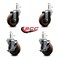 Service Caster 4'' High Temp Glass Filled Nylon 7/16'' Grip Ring Stem Caster Set 2 Brakes, 4PK SCC-GR20S414-GFNSHT-716138-2-TLB-2 - alternate 3